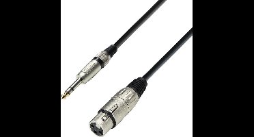 adam hall K3 BFV 0300 3m 6.35mm XLR (3-pin) Zwart, Zilver audio kabel