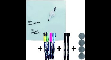 Desq magnetisch glasbord set PRO 45x45 cm Wit