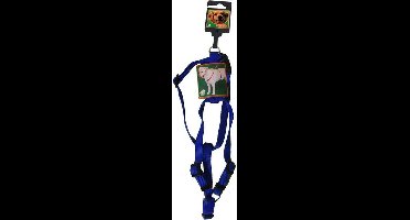 Nylon bh-tuig voor hond ruit Blauw 15 mmx40-55 cm