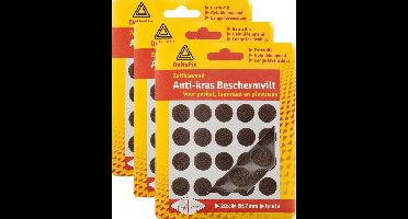 Deltafix Anti-krasvilt - 60x - bruin - 17 mm - rond - zelfklevend - meubel beschermvilt