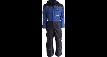 Doorwerk-/ winteroverall marine/korenblauw. Maten: 46 t/m 66