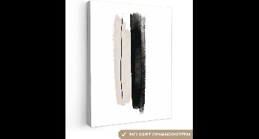 Canvas schilderij 120x160 cm - Wanddecoratie Lijn - Design - Pastel - Muurdecoratie woonkamer - Slaapkamer decoratie - Kamer accessoires - Schilderijen