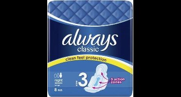 Always Classic Night - Clean Feel Protection - 1 x 8 stuks