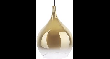 Leitmotiv Hanglamp Drup - Goud Schaduw - Large - 35,5x26cm - Scandinavisch - Hanglampen Eetkamer, Slaapkamer, Woonkamer