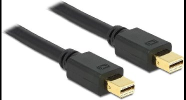 Delock Mini-displayport Aansluitkabel Mini DisplayPort stekker, Mini DisplayPort stekker 1.00 m Zwart 83473 Vergulde st