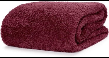 Fleecedeken Speciale Editie Deken Luxe Sherpa Warm Fleece gooien TV-Deken voor bank Knuffeldeken 127 x 178cm Moerbei Rood