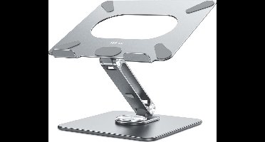 laptopstandaard 360 graden roterende, ergonomische verstelbare notebookstandaard, Riser houder computerstandaard compatibel met 10-15.6 inch laptops (Grijs)