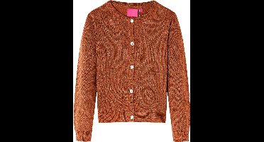 vidaXL - Kindervest - gebreid - 140 - cognackleurig