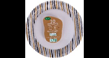 Borden - Zwart-gouden strepen - 22 cm - 10 stuks