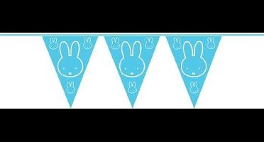 Set van 2x stuks blauwe Nijntje thema geboorte vlaggenlijn van 6 meter - jongen geboren