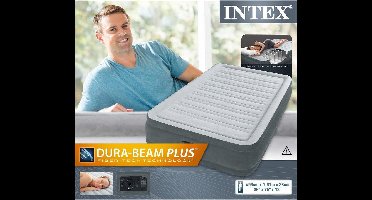 Intex 67766 DuraBeam Midrise Twin 1-Persoons Luchtbed + Pomp 99x191x33cm
