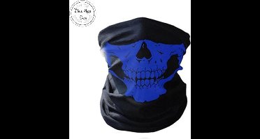 Balaclava Gezicht Shield Tactische Masker Blauw 3D Schedel Sport Nek Warm Volgelaatsmasker Winddicht Motor masker Motorfiets face shield spatmasker gezichtscherm Mondkap Ski Outdoor Sport