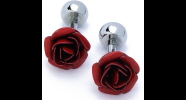 Manchetknopen - Roos Bloem Rood