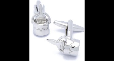 Manchetknopen - Kwast in Verfblik Schilder Zilverkleurig