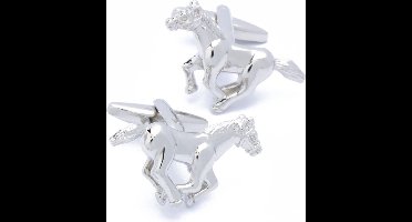 Manchetknopen - Paard Galloperend Zilverkleurig