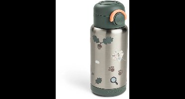 Done By Deer Thermos Drinkfles Rietje - 340 ml - Tiny Trails - Green