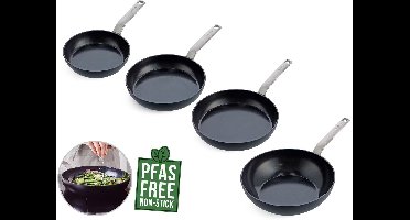 Greenpan Evolution Eco Koekenpannenset 4-delig - 20/24/28cm/28 Wok - Keramische Antikleeflaag - PFAS vrij