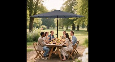 Parasol – Stokparasol – Balkonparasol – Strandparasol – Tuinparasol – 300 cm Groot – Inklapbaar Met Metalen Frame