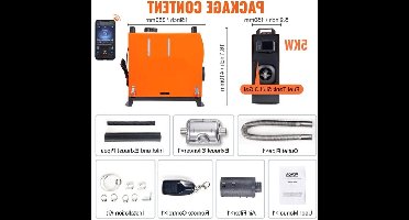 Diesel Luchtverwarmer - Standkachel - Auto verwarming - Parkeer Heater - 12V Diesel Heater - 5KW - met LCD Scherm - en Afstandsbediening - voor Auto - Vrachtwagen - Boot - Camper - met Bluetooth