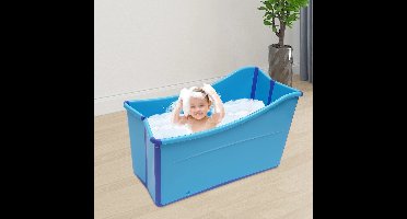 Opvouwbaar Bad - Ligbad - Bath Bucket - poffertjespan - Inklapbaar Bad - Bath Bucket - Zitbad voor Kinderen - Inklapbaar - Rechthoekige emmer waterbak - Opvouwbaar Babybad - Blauw