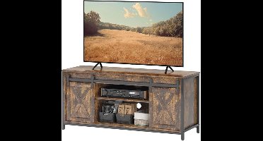 tv meubel – tv kast – tv dressoir – lowboard – mediameubel – Industriële stijl – 120x40x54 cm – Geschikt voor tv’s tot 60 inch – Massief hout met metalen frame