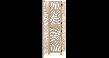 JAQZY Kamerscherm - Roomdivider - 3 Delig - Verwijderbare Panelen - 120 × 1,7 × 170 cm - Tropische Palmbladprint - Paulownia Hout