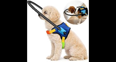 Blind Dog Halo Harness, Verstelbare Beschermende Halo-Halsband Voor Blinde Honden, Navigatiehulp Voor Visueel Beperkte Huisdieren (M Voor 42-80 cm)