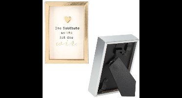 Depesche houten fotolijst cadeau zilver modern 8,4x5,8cm.