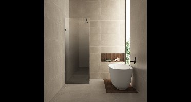 Inloopdouche Wiesbaden Less 90x200cm met mat zwart beslag en 8mm glas spiegelrook naar helder links