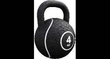 Gorilla Sports Kettlebell - Gietijzer - Rubber - Gewicht - Zwart - 4 kg