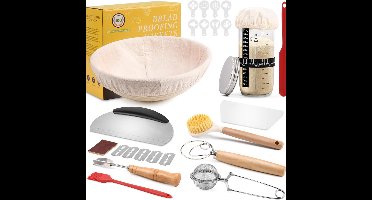 Core®Zuurdesem Starter Set - Zuurdesem - Zuurdesem Starterset - 15-delig - cadeau voor beginners- Licht Bruin- 23cm x 23cm x 9cm; 180 g