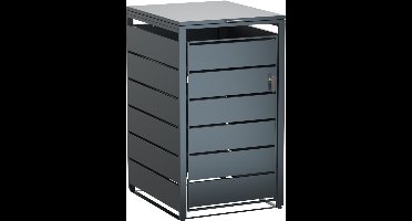 Hoppa! Songmics Afvalcontainer ombouw - Kliko ombouw - 1x240L bak - Gecoat staal - Antraciet 68x80x116cm (bxdxh)