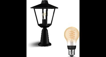 Philips Hue Kinno Sokkel voor Buiten (Zwart) - Buitenlamp - E27 - Warmwit Licht - Hue White Filament