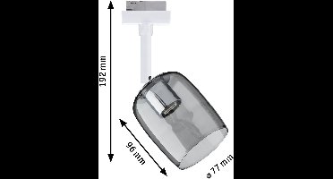 Paulmann 95700 URail railspot Blossom G9 max. 10W dimbaar 230V signaal wit, rookglas