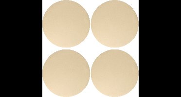 Wicotex Placemats Uni - 4x - creme - rond 38 cm - anti slip laag - Teflon coating toplaag
