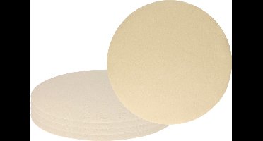 Wicotex Placemats Uni - 6x - creme - rond 38 cm - anti slip laag - Teflon coating toplaag