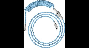 HyperX - USB-C Kabel - Spiraalontwerp - Licht Blauw/Wit