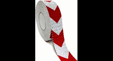 Reflecterende tape - ROOD WIT - Pijl - 5 meter - 25mm