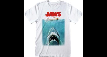 Jaws Poster Heren T-shirt - wit - S