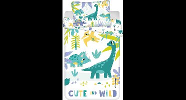 Dinosaurus BABY Dekbedovertrek, Cute and Wild - 135 x 100 cm - Katoen
