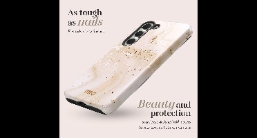 MIO by Mobilize Hoesje | Geschikt voor Samsung Galaxy S25 Plus | Compatibel met MagSafe / Qi2 | Hard Shell Back Cover | Gold Marble