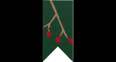 Etiket | papier | Vaandel blad | 60x30mm | bruin kraft/groen | rol à 500 stuks