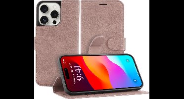 Cazy Hoesje geschikt voor iPhone 15 Pro Max Hoesje met Pasjeshouder - Premium Bookcase - Roze