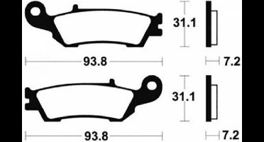 Tecnium remblokje voor Yamaha 250 YZ 2008 tot 2011 MO340 Gloednieuw