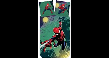 Spiderman Peuterdekbedovertrek Groen - 100 x 135 cm - Katoen