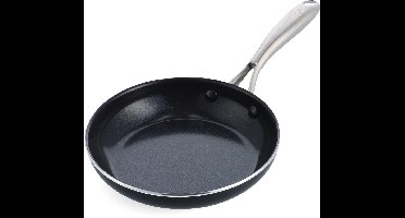 BK Magma Aluminium koekenpan Ø 20cm - PFAS-vrij – Inductie – Ovenbestendig tot 250°C – Vaatwasserbestendig – Zwart - Snelle Opwarming – RVS Handgrepen