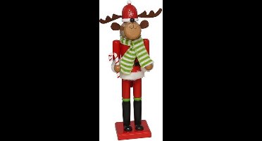 Notenkraker Rendier met sjaal - 38 cm - Kerstdecoratie