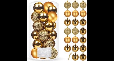 Springos Kerstballen | 20 Stuks | 4 cm | Goud