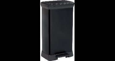 CURVER Decobin Rechthoekige afvalbak - 50 L - Carbon Black