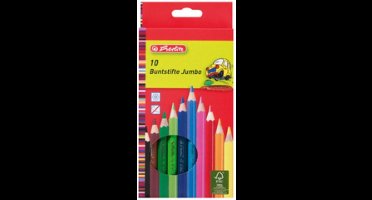 Herlitz Jumbo kleurpotlood lackiert 10er FSC hout in Hängesc